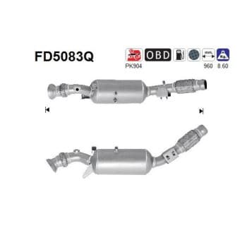 Filtre à particules / à suie, échappement FD5083Q AS