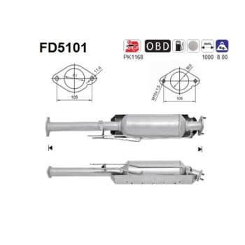 Filtre à particules / à suie, échappement FD5101 AS