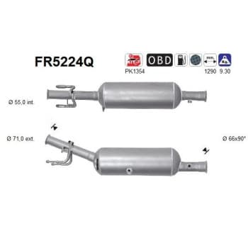Filtre à particules diesel, système d'échappement FR5224Q AS