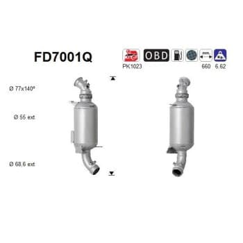 Filtre à particules / à suie, échappement FD7001Q AS