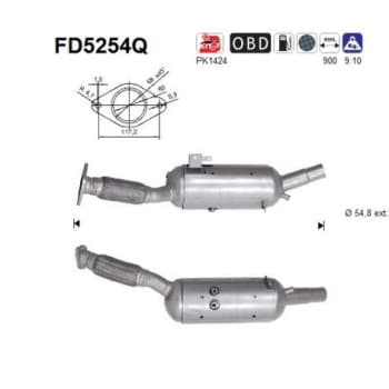 Filtre à particules, système d'échappement FD5254Q AS