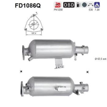 Filtre à particules, système d'échappement FD1086Q AS