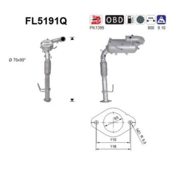 Filtre à particules, système d'échappement FL5191Q AS