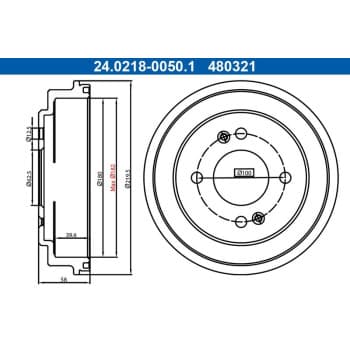 Tambour de frein 24.0218-0050.1 ATE