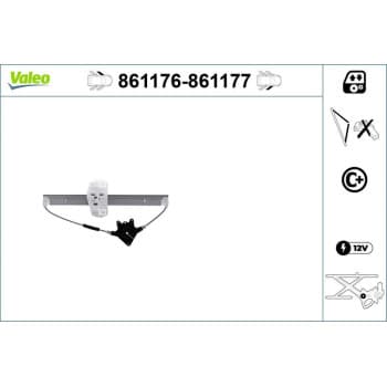 Mécanisme de commande de fenêtre 861176 Valeo