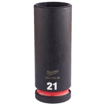 Douille à chocs Milwaukee SHOCKWAVE™ 1/2" de long 21 mm - 1 pièce