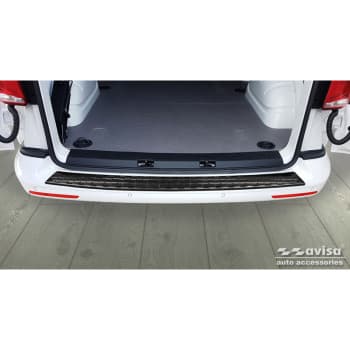Protection de pare-chocs arrière en acier inoxydable noir pour VW Transporter T5 2003-2015 (tous) &amp; T6 2015- / FL 2