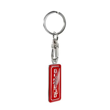 Porte-clés en acier inoxydable - &#39;Quattro&#39; Rouge